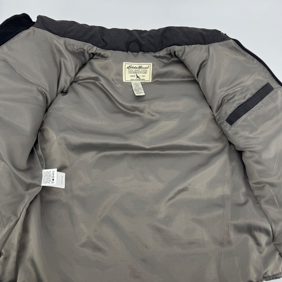 Eddie Bauer Mens Goose‎ Down Vest Puffer Charcoal Gray Outdoor Large - Picture 5 of 7